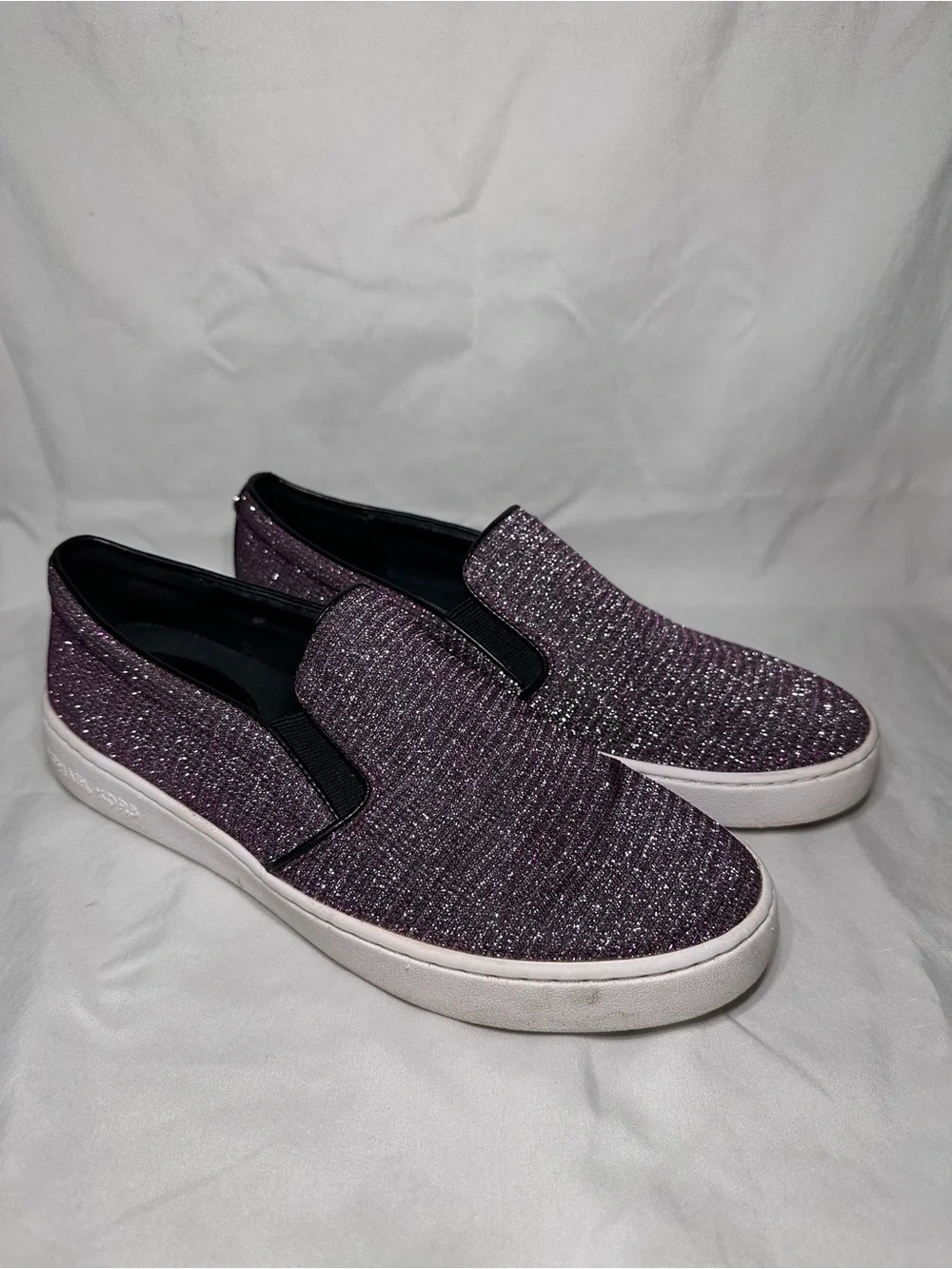 Michael Kors Glitter Slip-On Sneakers in Shimmery Purple